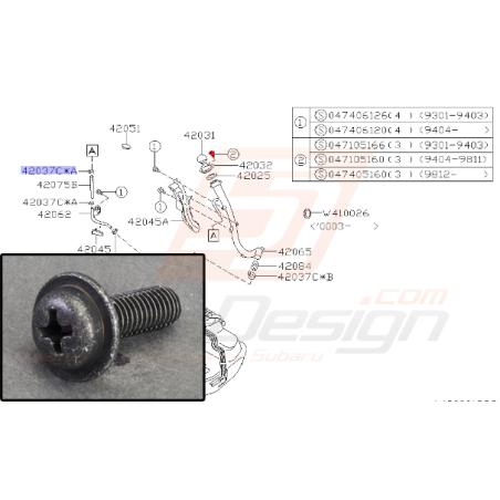 Vis de tuyau de remplissage essence subaru impreza P1