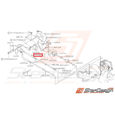 Durite supérieur solénoïde GT 97-00 WRX/STI 01-02