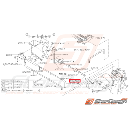 Durite de capteur SUBARU IMPREZA GT 99-00