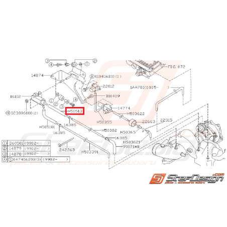 Durite supérieur solénoïde GT 97-00 WRX/STI 01-02