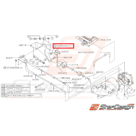 Vis de fixation de capteur map SUBARU GT 97-00