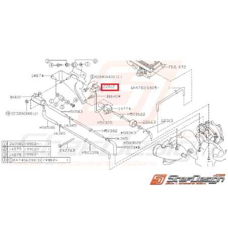 Capteur de pression subaru GT 97-00