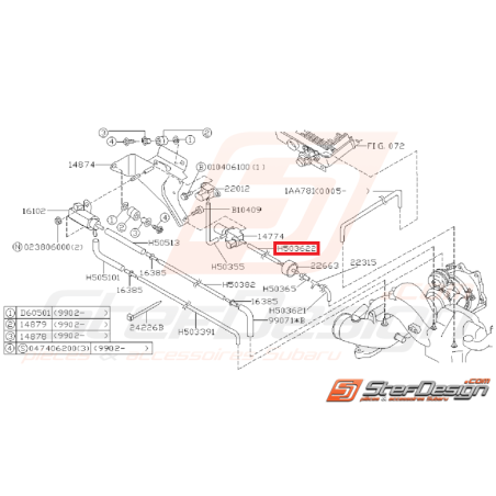 Durite de capteur Subaru GT 97-00