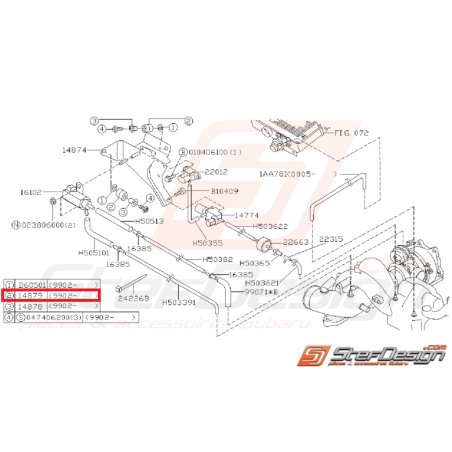 Manchon de fixation de solénoïde SUBARU GT 99-00 WRX/STI 01-02