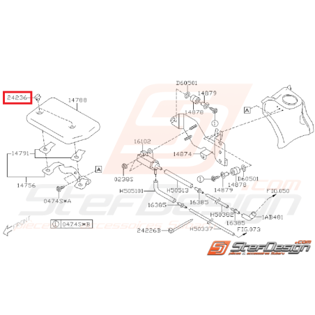 Clips de fixation de couvercle de solénoïde et durites WRX/STI 01-02