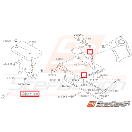 Vis de support de solénoïde SUBARU GT 02/99 à 2000 WRX/STI 01-02