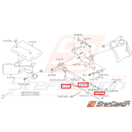 Connecteur durite solenoÏde SUBARU GT 97-00 WRX/STI 01-14