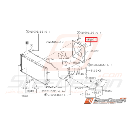 Écrou de ventilateur moteur GT 93-00 STI/WRX 2001-2014