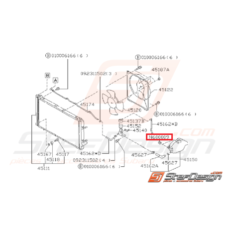 Écrou stabilisateur gauche boite a air GT 93-00