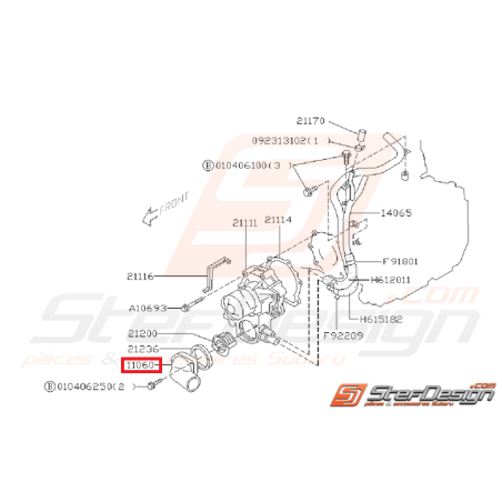 Couvercle thermostat SUBARU GT WRX STI 93-16