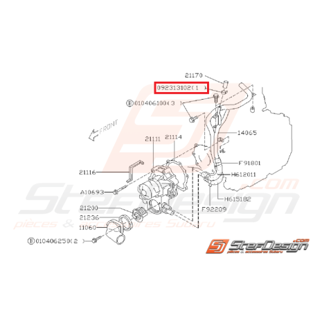 Attache tuyaux bouchon bypass SUBARU WRX/STI 01-05