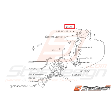 Bouchon bypass de pompe a eau SUBARUGT 99-00 WRX/STI 01-03