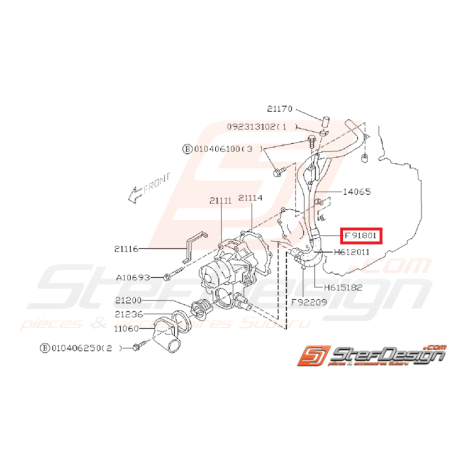 Collier durite pour modine SUBARU GT 97-00 WRX 01-07