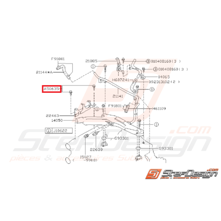 Vis + rondelle de fixation de tôle anti-déjaugeage SUBARU WRX/STI 01-07 et BRZ / TOYOTA GT 86