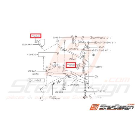 Collier durite pour modine SUBARU GT 97-00 WRX 01-07