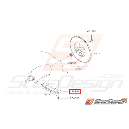 Couvercle complet boitier d'embrayage GT 99-00 WRX 01-11