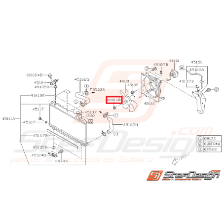 Écrou de ventilateur moteur GT 93-00 STI/WRX 2001-2014