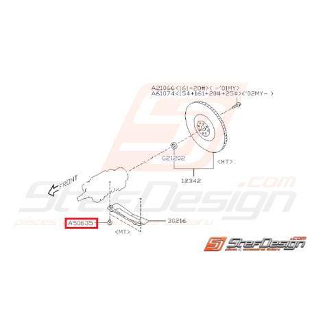 Vis + rondelle de fixation de tôle anti-déjaugeage SUBARU WRX/STI 01-07 et BRZ / TOYOTA GT 86