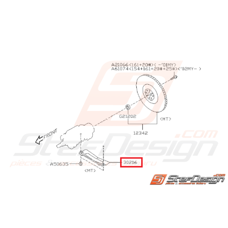 Couvercle complet boitier d'embrayage GT 99-00 WRX 01-11