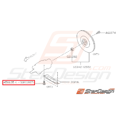 Vis + rondelle de fixation de tôle anti-déjaugeage SUBARU WRX/STI 01-07 et BRZ / TOYOTA GT 86