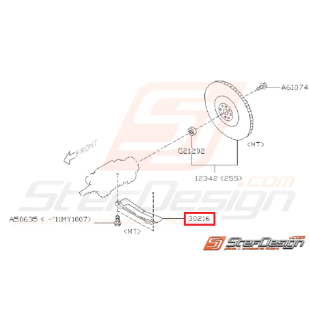 Couvercle complet boitier d'embrayage GT 99-00 WRX 01-11