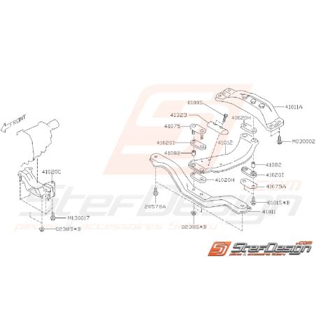 Ensemble Support de Boite Subaru WRX / STI 2006 - 2007