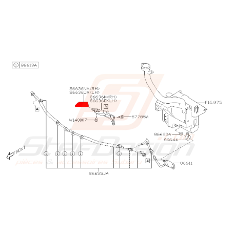 Couvercle gicleur lave-phare pour subaru legacy 2013