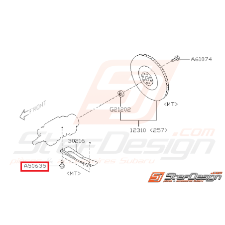 Vis + rondelle de fixation de tôle anti-déjaugeage SUBARU WRX/STI 01-07 et BRZ / TOYOTA GT 86