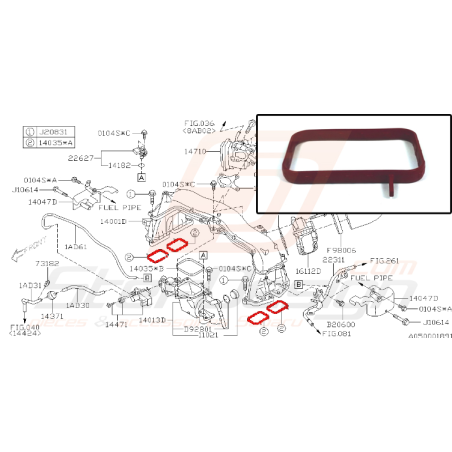 Joint de collecteur admission pour subaru EJ20Z