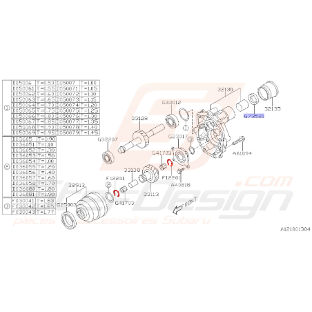 Circlip de boite de vitesse de subaru XV 2012