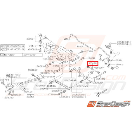 Links arrière origine SUBARU GT 93-00 WRX 01-07 STI 01-03