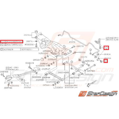 Vis fixation silent bloc barre stabilisatrice WRX/STI 01-07