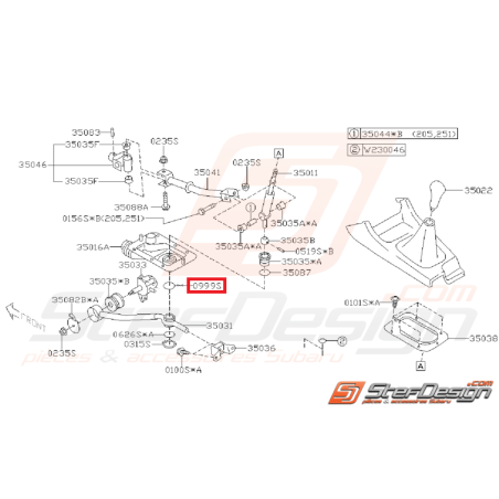 Fil de verrouillage levier de vitesse WRX/STI 01-07