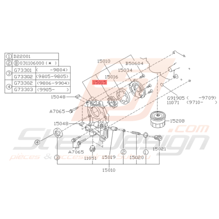 Rotor Intérieur de Pompe à Huile Origine Subaru GT 1993 - 2000