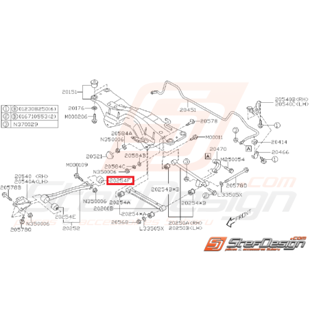 Silent bloc origine de tirant arrière GT 96-00 WRX/STI 01-07