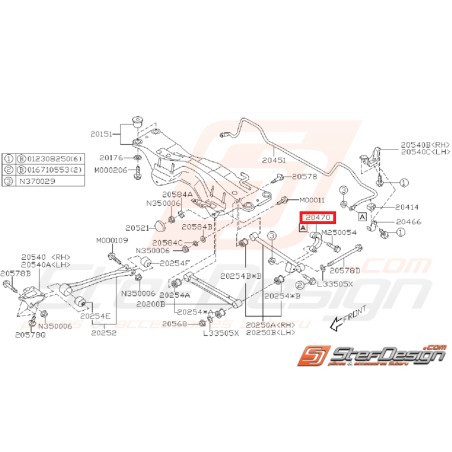 Links arrière origine SUBARU GT 93-00 WRX 01-07 STI 01-03