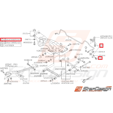 Vis fixation silent bloc barre stabilisatrice WRX/STI 01-07