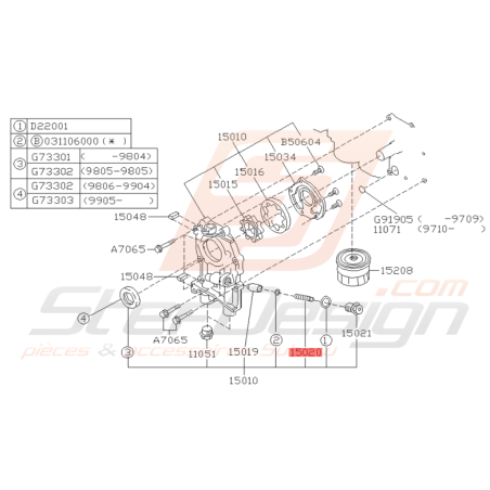 Ressort de Pompe à Huile Origine Subaru GT 1993 - 2000