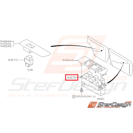 Boutons lève vitre électrique avant gauche subaru gt 98-00