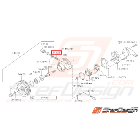 Roulement Pompe Direction Assistée Origine Subaru 1993 - 1996