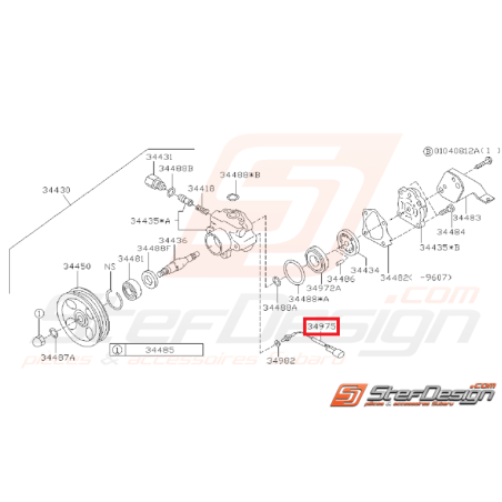 Ensemble Tête Direction Assistée Origine Subaru GT 1993 - 1996