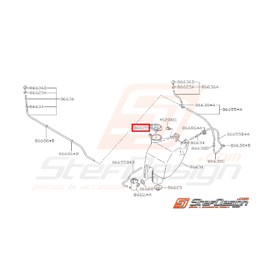 Bouchon balais d'essuie glace SUBARU GT 93-00 WRX/STI 01-07