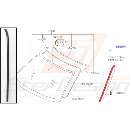 Moulure de pare-brise avant pour subaru Forester SF5