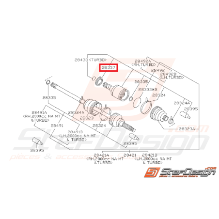 Joint d’étanchéité Cardan Arrière Origine Subaru GT 1993 - 1996