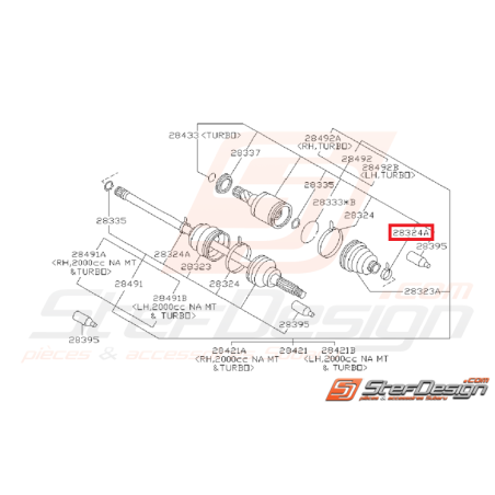 Collier Soufflet de Cardan Avant Origine Subaru GT 1993 - 1996