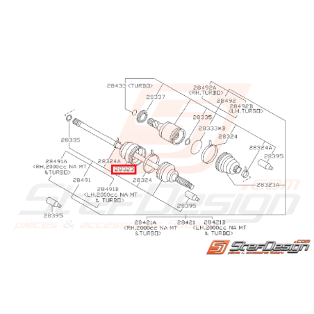 Soufflet de cardan arrière ORIGINE SUBARU côté roue WRX 06-11