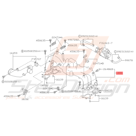 Collecteur d'Admission Origine Subaru GT 1999 - 2000