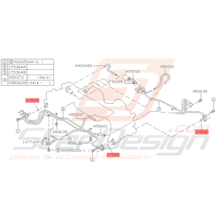 Joint Torique Conduit de Carburant Origine Subaru GT 94 - 96