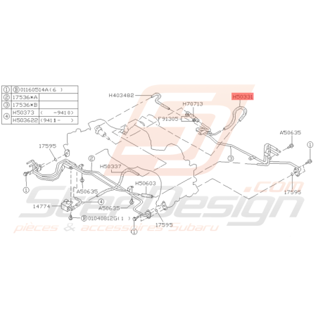 Tuyau Essence Origine Subaru GT 1994 - 1996