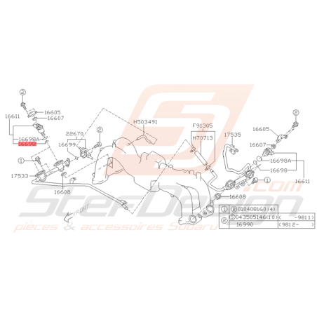 Joint Torique Injecteur Origine Subaru GT 1999 - 2000